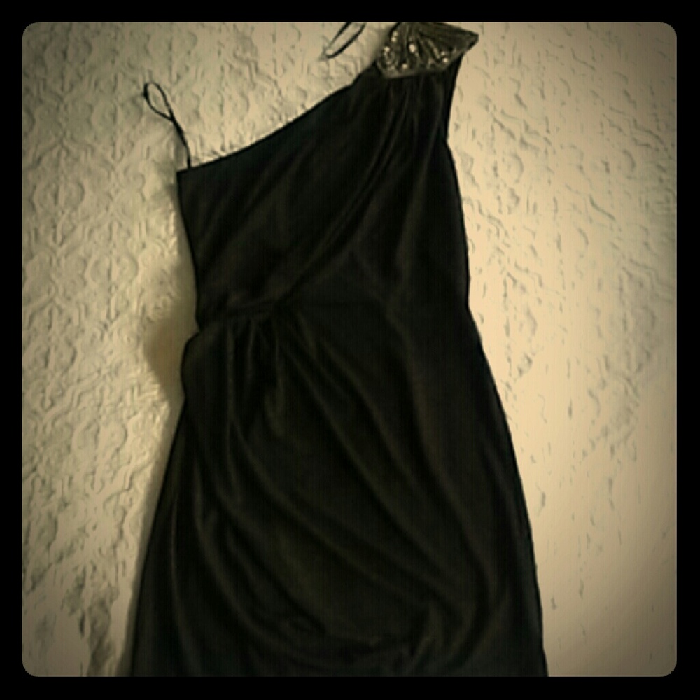 Black and hold sparkle minidress